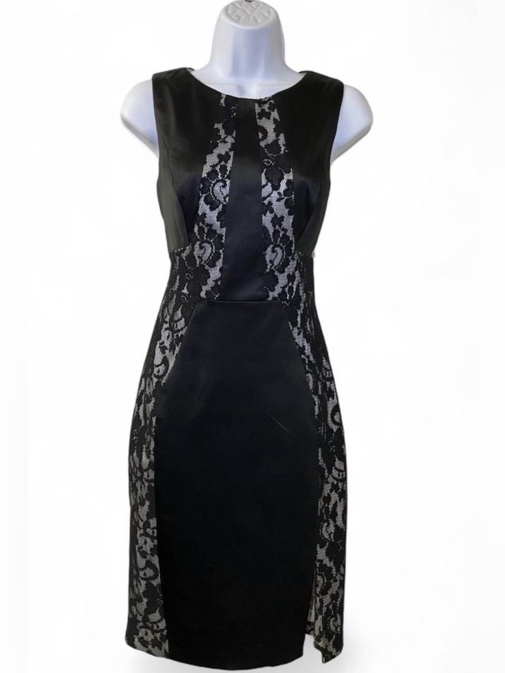 Jax Black Lace and Satin Bodycon Dress